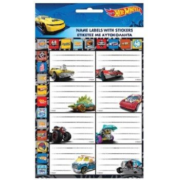 Hot Wheels füzetcímke matricával 16 db-os Hot Wheels füzetcímke matricával 16 db-os