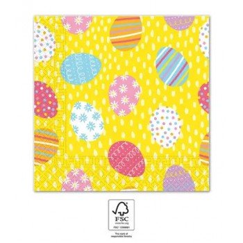 Húsvét Multicolor Eggs szalvéta 20 db-os 33x33 cm FSC