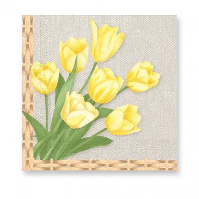 Easter Tulips, Húsvét szalvéta 20 db-os 33x33 cm