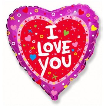 I love You Confetti fólia lufi 46 cm I love You Confetti fólia lufi 46 cm