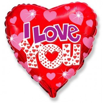 I love You Hearts fólia lufi 46 cm I love You Hearts fólia lufi 46 cm