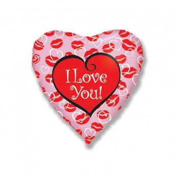 I love you Kisses fólia lufi 48 cm (WP) I love you Kisses fólia lufi 48 cm (WP)