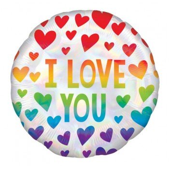 I love You Rainbow, Szeretlek fólia lufi 43 cm I love You Rainbow, Szeretlek fólia lufi 43 cm