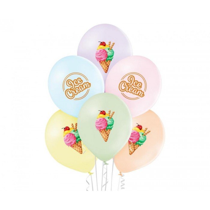 Ice Cream, Jégkrém léggömb, lufi 6 db-os 12 inch (30cm)