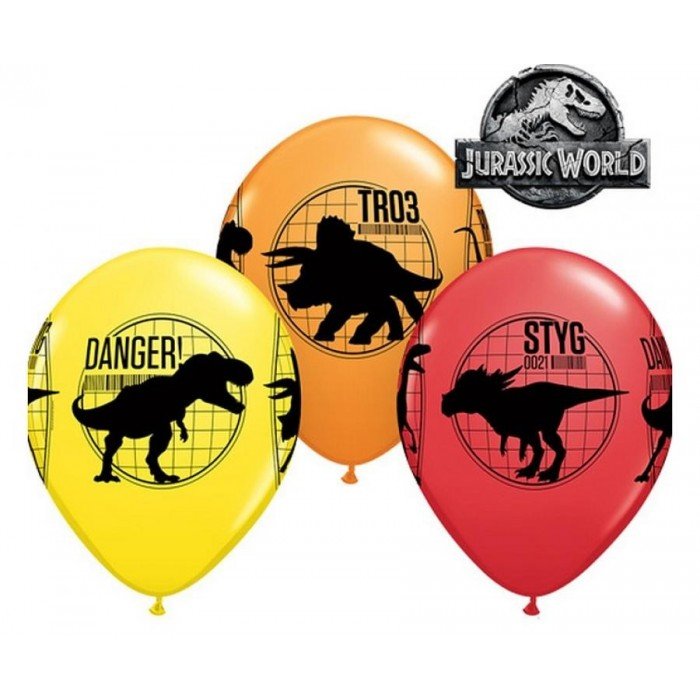 Jurrassic World Fallen Kingdom léggömb, lufi 6 db-os 12 inch (30cm)