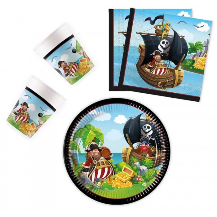 Island Pirates, Kalóz party szett 36 db-os 23 cm-es tányérral