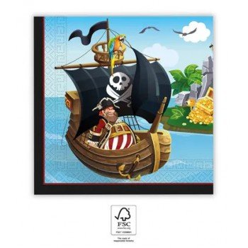 Pirates, Kalóz szalvéta 20 db-os, 33x33 cm FSC Pirates, Kalóz szalvéta 20 db-os, 33x33 cm FSC