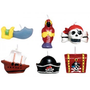 Kalóz mini tortagyertya, gyertya szett 6 db-os