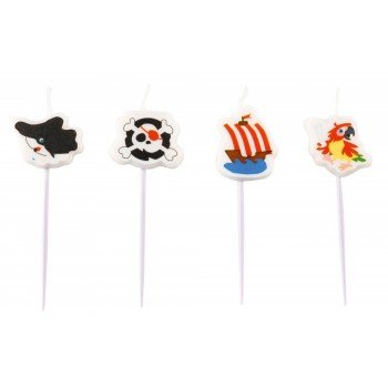 Kalóz mini tortagyertya, gyertya szett 4 db-os