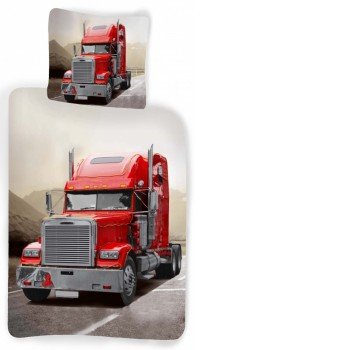 Kamion gyerek ágyneműhuzat 100×140cm, 40×45 cm Kamion gyerek ágyneműhuzat 100×140cm, 40×45 cm