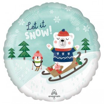 Karácsonyi Let it Snow fólia lufi 43 cm Karácsonyi Let it Snow fólia lufi 43 cm