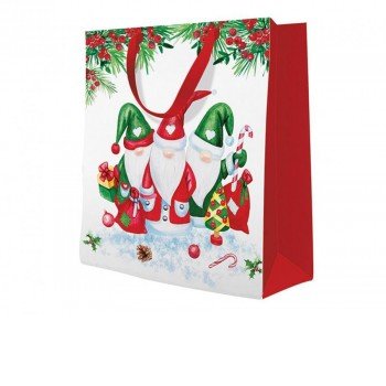 Christmas Gnomes, Karácsony manók papír ajándéktasak 26,5x33,5x13 cm Christmas Gnomes, Karácsony manók papír ajándéktasak 26,5x33,5x13 cm