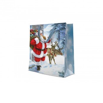 Santa is Coming, Karácsony manók papír ajándéktasak 26,5x33,5x13 cm Santa is Coming, Karácsony manók papír ajándéktasak 26,5x33,5x13 cm