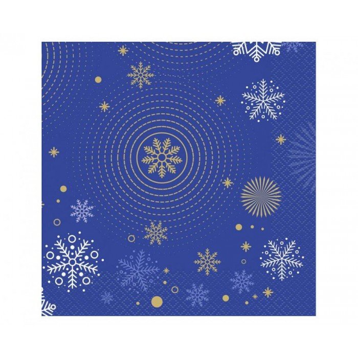 Navy Blue Snowflakes, Karácsony szalvéta 20 db-os 33x33 cm