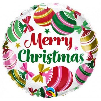 Merry Christmas Ornaments, Díszek fólia lufi 46 cm Merry Christmas Ornaments, Díszek fólia lufi 46 cm