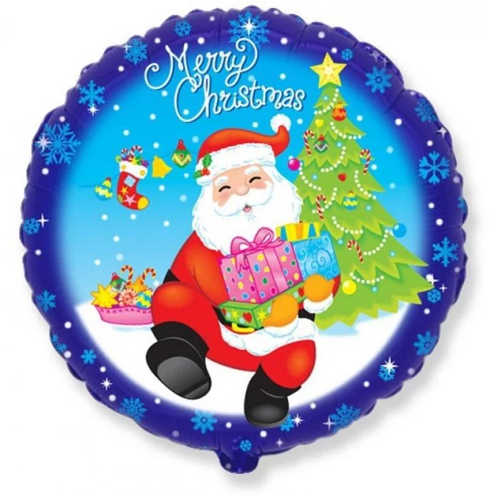 Merry Christmas Santa, Télapó fólia lufi 48 cm Merry Christmas Santa, Télapó fólia lufi 48 cm