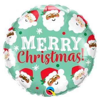 Merry Christmas Santas, Télapók fólia lufi 46 cm Merry Christmas Santas, Télapók fólia lufi 46 cm