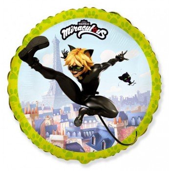 Miarculous Cat Noir, Katicabogár és Fekete macska kalandjai fólia lufi 46 cm Miarculous Cat Noir, Katicabogár és Fekete macska kalandjai fólia lufi 46 cm