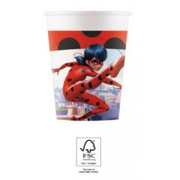 Miraculous Ladybug, Katicabogár és Fekete macska kalandjai papír pohár 8 db-os 200 ml FSC