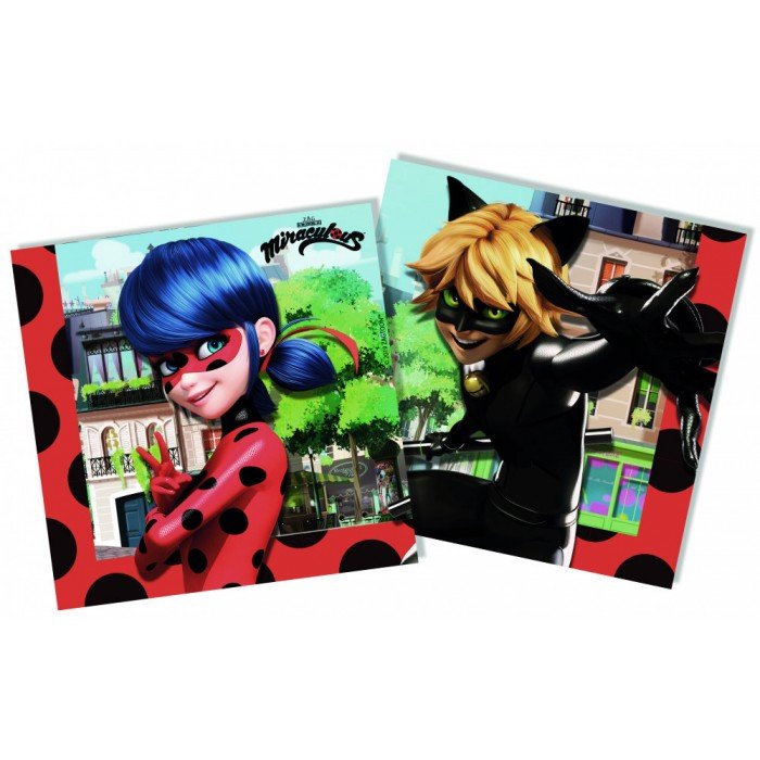 Miraculous Ladybug, Katicabogár és fekete macska kalandjai szalvéta 20 db-os