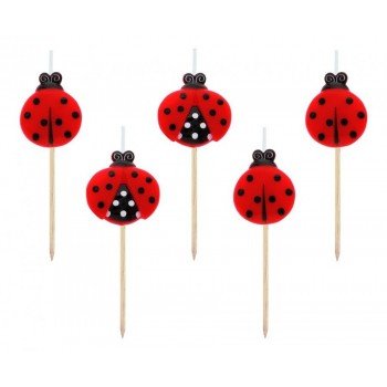 Ladybugs, Katicabogár tortagyertya, gyertya szett 5 db-os Ladybugs, Katicabogár tortagyertya, gyertya szett 5 db-os