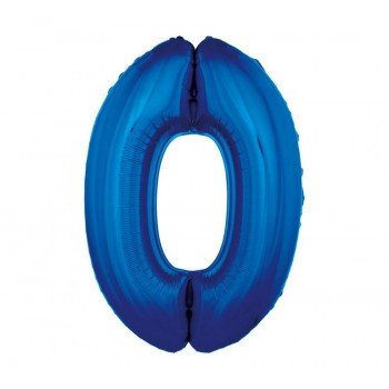 Kék 0-ás B&C Blue szám fólia lufi 92 cm Kék 0-ás B&C Blue szám fólia lufi 92 cm