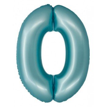 Light Blue Matt, Kék 0-ás szám fólia lufi 76 cm Light Blue Matt, Kék 0-ás szám fólia lufi 76 cm