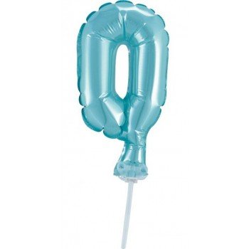 Light Blue, Kék 0-ás szám fólia lufi tortára 13 cm Light Blue, Kék 0-ás szám fólia lufi tortára 13 cm