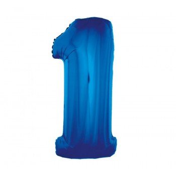 Kék 1-es B&C Blue szám fólia lufi 92 cm Kék 1-es B&C Blue szám fólia lufi 92 cm