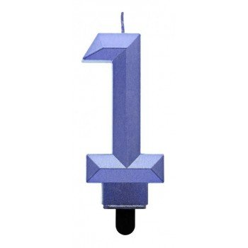 Diamond Blue Metallic, Kék számgyertya, tortagyertya 1-es