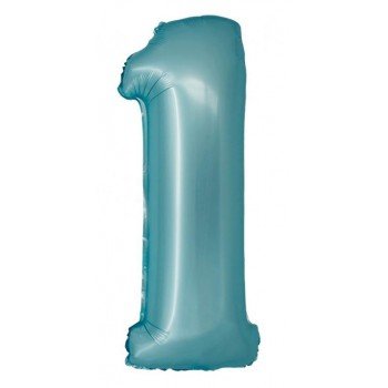 Light Blue Matt, Kék 1-es szám fólia lufi 76 cm Light Blue Matt, Kék 1-es szám fólia lufi 76 cm