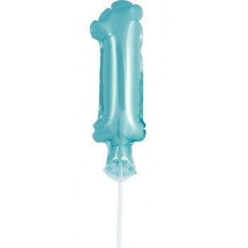 Light Blue, Kék 1-es szám fólia lufi tortára 13 cm Light Blue, Kék 1-es szám fólia lufi tortára 13 cm