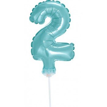 Light Blue, Kék 2-es szám fólia lufi tortára 13 cm Light Blue, Kék 2-es szám fólia lufi tortára 13 cm