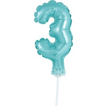 Light Blue, Kék 3-as szám fólia lufi tortára 13 cm Light Blue, Kék 3-as szám fólia lufi tortára 13 cm