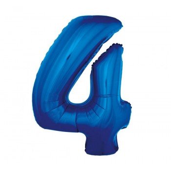 Kék 4-es B&C Blue szám fólia lufi 92 cm Kék 4-es B&C Blue szám fólia lufi 92 cm
