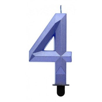 Diamond Blue Metallic, Kék számgyertya, tortagyertya 4-es