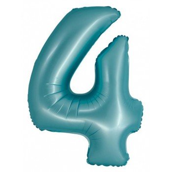 Light Blue Matt, Kék 4-es szám fólia lufi 76 cm Light Blue Matt, Kék 4-es szám fólia lufi 76 cm