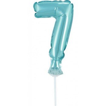 Light Blue, Kék 7-es szám fólia lufi tortára 13 cm Light Blue, Kék 7-es szám fólia lufi tortára 13 cm