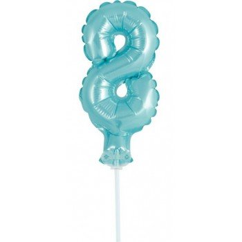 Light Blue, Kék 8-as szám fólia lufi tortára 13 cm Light Blue, Kék 8-as szám fólia lufi tortára 13 cm
