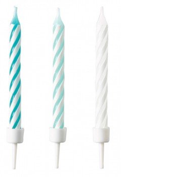 Aqua Glamor tortagyertya, 10 db-os gyertya szett Aqua Glamor tortagyertya, 10 db-os gyertya szett