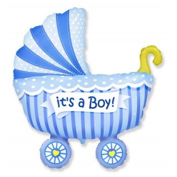 Baby Boy Stroller, Babakocsi fólia lufi 36 cm Baby Boy Stroller, Babakocsi fólia lufi 36 cm