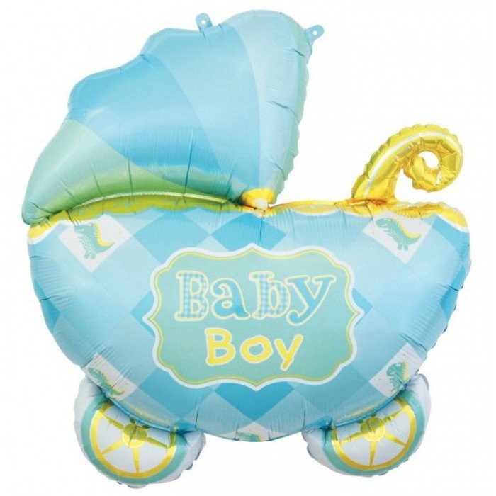 Baby Boy Carriage, Babakocsi fólia lufi 60 cm