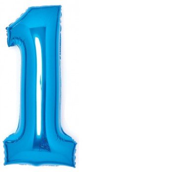 Blue, Kék 1-es szám fólia lufi 66 cm Blue, Kék 1-es szám fólia lufi 66 cm