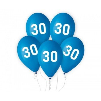 Happy Birthday Blue, Kék 30 léggömb, lufi 5 db-os 12 inch (30cm) Happy Birthday Blue, Kék 30 léggömb, lufi 5 db-os 12 inch (30cm)