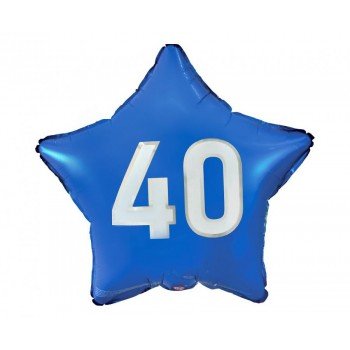 Kék Happy Birthday 40 Blue csillag fólia lufi 44 cm Kék Happy Birthday 40 Blue csillag fólia lufi 44 cm