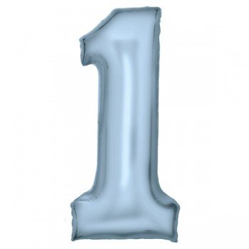 Lustre Pastel Blue, Kék 1-es szám fólia lufi 86 cm Lustre Pastel Blue, Kék 1-es szám fólia lufi 86 cm