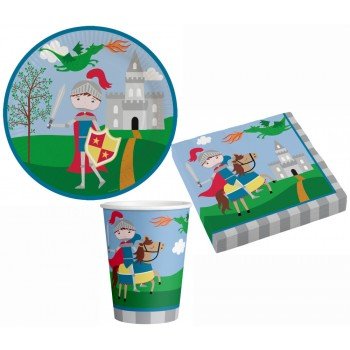 Knight, Lovag party szett 36 db-os 23 cm-es tányérral Knight, Lovag party szett 36 db-os 23 cm-es tányérral