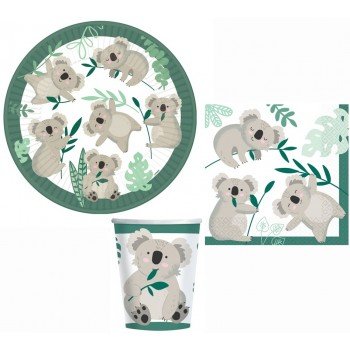 Koala party szett 32 db-os 23 cm-es tányérral Koala party szett 32 db-os 23 cm-es tányérral