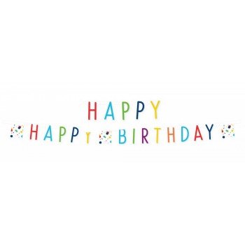 Konfettis Happy Birthday felirat 180 cm Konfettis Happy Birthday felirat 180 cm