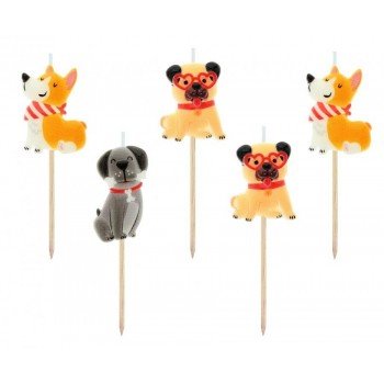 Kutyás tortagyertya, gyertya szett 5 db-os Kutyás tortagyertya, gyertya szett 5 db-os